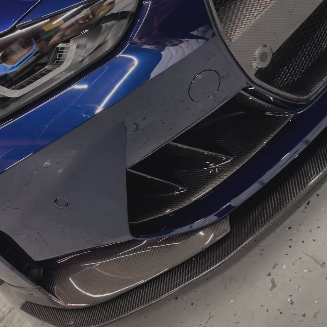 BMW G80/G82 M3/M4 Carbon Fiber Front Bumper Duct Vents (V2 Dual Slats)